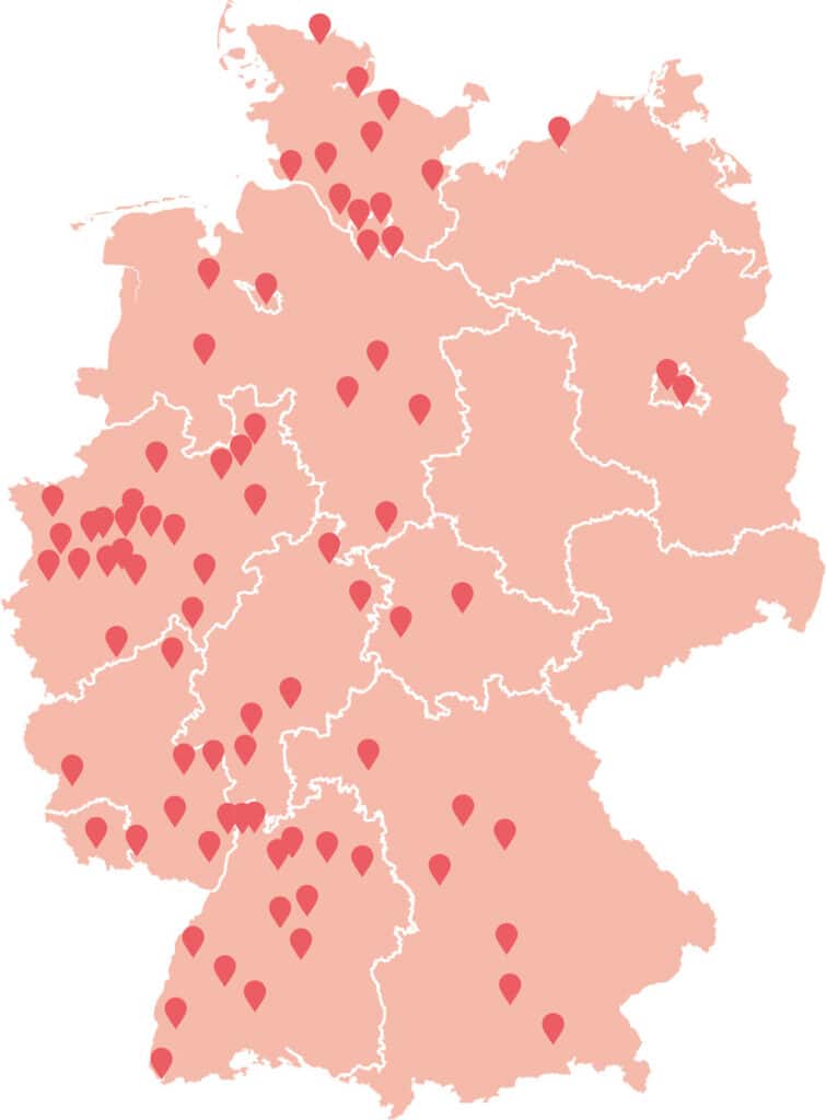 Deutschland Map Ph Standorte